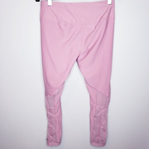RBX Pink Athletic Workout Leggings with Mesh Panels Size Large - Picture 4 of 7